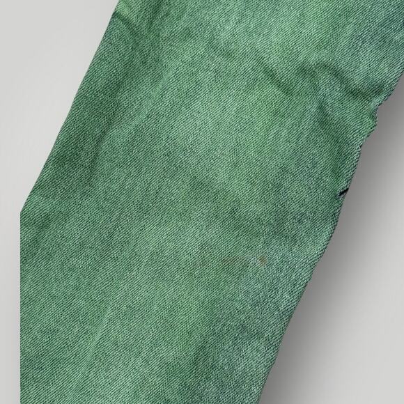 VALABASAS Flare Jeans Size 28 Green Gothic Print  L41 - Picture 10 of 10